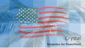  Presentation with blue squares - Presentation theme enhanced with image-of-flag-of-united background and a light blue colored foreground