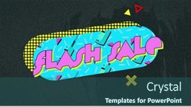  Presentation with flash - PPT theme having image-of-flash-sale-text background and a ocean colored foreground