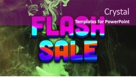  Presentation with black liquid - PPT theme enhanced with image-of-flash-sale-text and a violet colored foreground