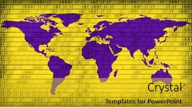  Presentation with world trade - Presentation theme enhanced with image of flat world map background and a gold colored foreground