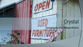  Presentation with flea - Slide deck enhanced with image of flea market entrance background and a light blue colored foreground