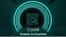  Presentation with green circles - PPT theme enhanced with image-of-flickering-green-qr background and a ocean colored foreground