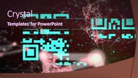  Presentation with security network - Slides with image-of-flickering-qr-code background and a wine colored foreground