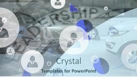  Presentation with global - Slides featuring image-of-floating-icons background and a light blue colored foreground