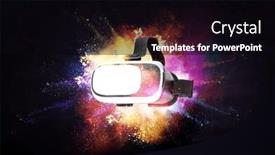  Presentation with floating - PPT theme with image-of-floating-virtual-reality background and a black colored foreground