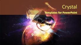  Presentation with floating - Presentation consisting of image-of-floating-virtual-reality background and a tawny brown colored foreground