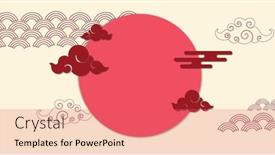  Presentation with chinese new year - PPT theme enhanced with image-of-flowers-and-shapes background and a coral colored foreground