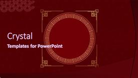  Presentation with chinese new year - Presentation theme featuring image-of-flowers-and-shapes background and a wine colored foreground