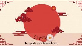  Presentation with chinese new year - Slides featuring image-of-flowers-and-shapes background and a coral colored foreground