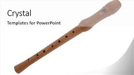  Presentation with flute - PPT theme featuring image of flute under the white background background and a white colored foreground