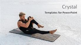  Presentation with exercise mat - Presentation theme with image-of-focused-athletic-sportsman background and a white colored foreground