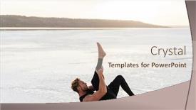  Presentation with exercise mat - Slide deck with image-of-focused-athletic-sportsman background and a sky blue colored foreground