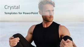  Presentation with exercise mat - Beautiful slide deck featuring image-of-focused-athletic-sportsman backdrop and a sky blue colored foreground