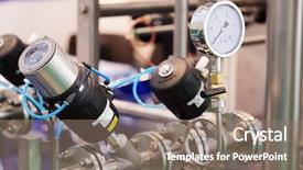  Presentation with food industry - Theme enhanced with industrial index - image of food industry equipment background and a coral colored foreground