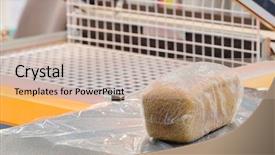  Presentation with food industry - Amazing PPT layouts having image of food industry equipment backdrop and a coral colored foreground