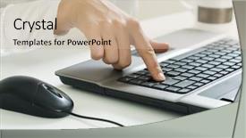  Presentation with forefinger - Theme enhanced with paypal - image of forefinger pressing key background and a soft green colored foreground