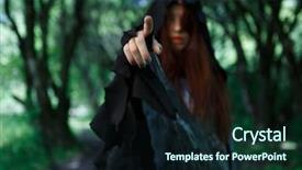  Presentation with forest - Colorful PPT layouts enhanced with image of forest with witch backdrop and a wine colored foreground