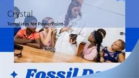  Presentation with paleontology - Presentation theme consisting of image-of-fossil-day background and a light blue colored foreground