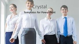  Presentation with partnership - PPT layouts featuring image of four businesspeople standing in row partnership concept background and a light gray colored foreground