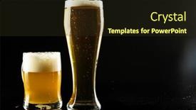  Presentation with drinking alcohol - Theme consisting of image-of-full-pint-glass background and a tawny brown colored foreground