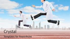  Presentation with generic seated cricket stadium - Amazing PPT theme having fresh salad with fish eggs backdrop and a violet colored foreground