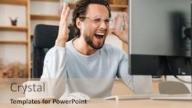  Presentation with eyeglasses - Colorful presentation theme enhanced with image-of-furious-bearded-programmer backdrop and a soft green colored foreground