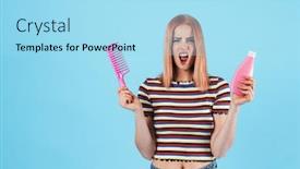  Presentation with shampoo - Slide set having image-of-furious-charming-girl background and a arctic colored foreground