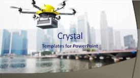  Presentation with drone technology - Theme featuring image of futuristic delivery drone background and a lemonade colored foreground