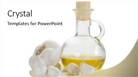  Presentation with garlic garlic garlic bulb - Audience pleasing slide deck consisting of image of garlic and oil backdrop and a white colored foreground