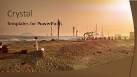  Presentation with flame - Slide set with image-of-gas-pipes-desert background and a coral colored foreground