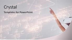  Presentation with generated image fractal geometry chaos - Beautiful presentation featuring image of geometric equations solved backdrop and a light gray colored foreground