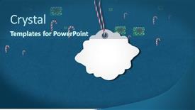  Presentation with candy canes - PPT theme enhanced with image-of-gift-tag background and a ocean colored foreground