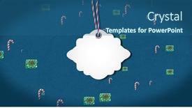  Presentation with christmas candy - Theme with image-of-gift-tag background and a ocean colored foreground