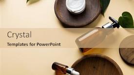  Presentation with tub - PPT layouts enhanced with image-of-glass-bottles background and a coral colored foreground