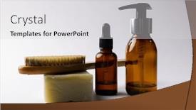  Presentation with sustainability - PPT theme with image-of-glass-bottles background and a light gray colored foreground