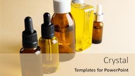  Presentation with sustainability - Slide set consisting of image-of-glass-bottles background and a lemonade colored foreground