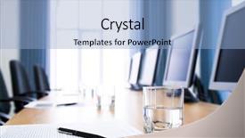  Presentation with water glass - Audience pleasing PPT layouts consisting of image of glass of water backdrop and a light blue colored foreground