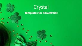  Presentation with clover - PPT theme with image-of-glass-with-green background and a dark gray colored foreground