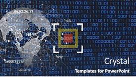  Presentation with black technology - Theme featuring image-of-globe-and-binary background and a  colored foreground
