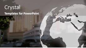  Presentation with interface - Slides with image-of-globe-and-white background and a gray colored foreground