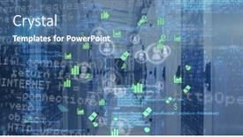  Presentation with business profile - Slides featuring image-of-globe-of-financial background and a  colored foreground