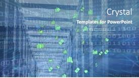  Presentation with data processing - Presentation theme consisting of image-of-globe-of-financial background and a teal colored foreground