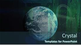  Presentation with computer storage - Slide set enhanced with image-of-globe-security-padlock and a  colored foreground