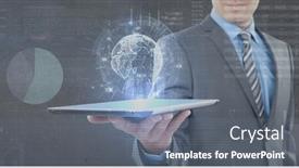  Presentation with digital statistics - Presentation theme having image-of-globe-statistics background and a gray colored foreground