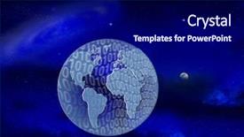  Presentation with binary - Colorful PPT theme enhanced with image of globe with binary backdrop and a navy blue colored foreground