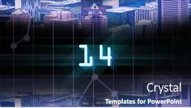  Presentation with digital image - Presentation design featuring image-of-glowing-blue-digital background and a ocean colored foreground