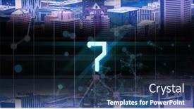  Presentation with digital image - PPT theme enhanced with image-of-glowing-blue-digital background and a ocean colored foreground