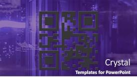  Presentation with data security - Slides with image-of-glowing-purple-qr background and a violet colored foreground