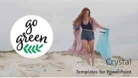  Presentation with green - Presentation theme with image-of-go-green-text and a light gray colored foreground