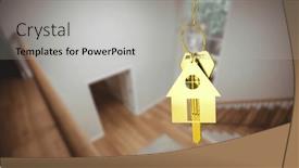  Presentation with moving business - Presentation design enhanced with image-of-gold-key background and a light gray colored foreground